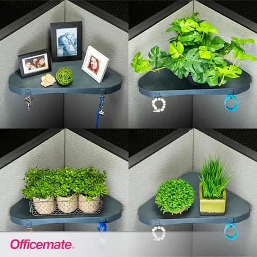Officemate Verticalmate Corner Shelf Slate Gray 37cm (14.5in) | Mounts to Cubicle, Wall, or Metal Surfaces thumbnail 7