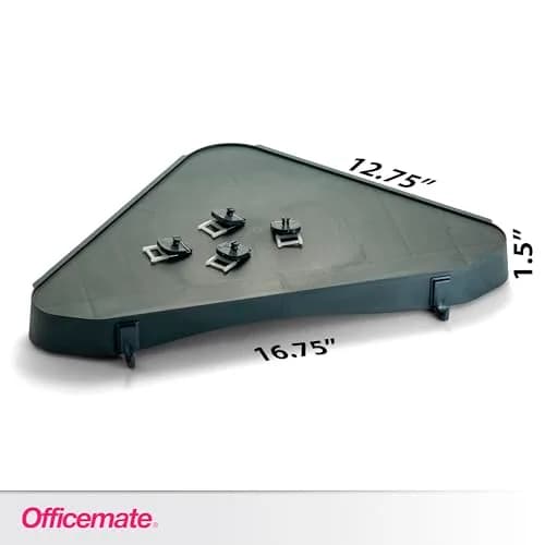Officemate Verticalmate Corner Shelf Slate Gray 37cm (14.5in) | Mounts to Cubicle, Wall, or Metal Surfaces thumbnail 2