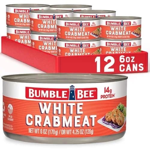 Bumble Bee White Flake Crab Meat in Water, 6 oz (Pack of 12) | 14g Protein Per Serving thumbnail 1