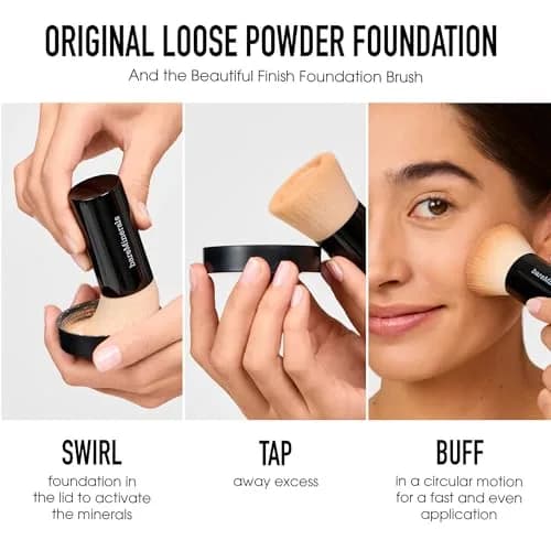 bareMinerals Original Loose Powder Foundation SPF 15, Fairly Light 03, Vegan, Cruelty-Free & Dermatologist-Tested | 7.9g (0.28 Oz) thumbnail 9