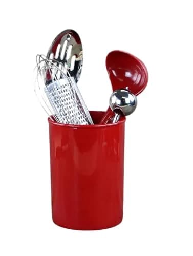 Reston Lloyd Calypso Basics Plastic Utensil Holder, Red | Brighten Kitchen & Organize Utensils thumbnail 6