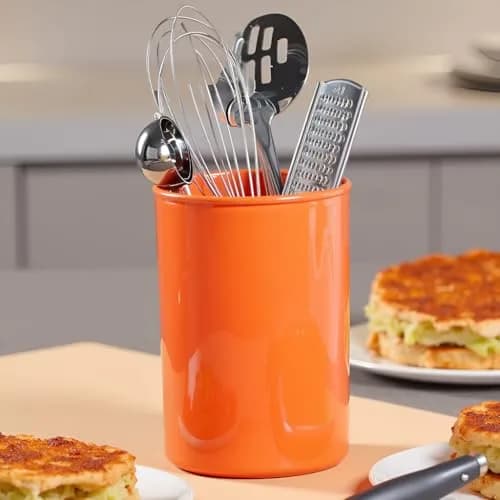Reston Lloyd Calypso Basics Plastic Utensil Holder, Orange | Brightens Kitchen & Adds Storage thumbnail 6