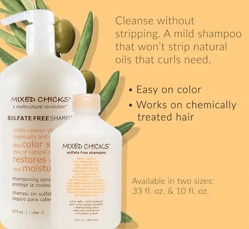 Mixed Chicks Sulfate-Free Shampoo for Colored & Chemically Treated Hair | Gentle Cleanser for Curly, Wavy & Straight Hair, 10 Fl Oz thumbnail 3
