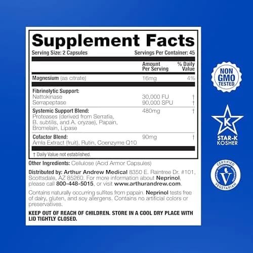 Arthur Andrew Medical Neprinol AFD Multi-Enzyme Blend 90 Count | Supports Immune, Circulation & Digestion thumbnail 2