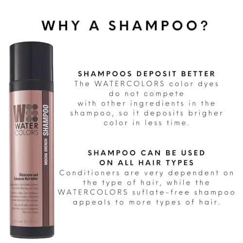 Watercolors Color Depositing Hair Dye Shampoo, Mocha Drench, 8 Fl Oz | Vibrant Color & Responsible Beauty thumbnail 4