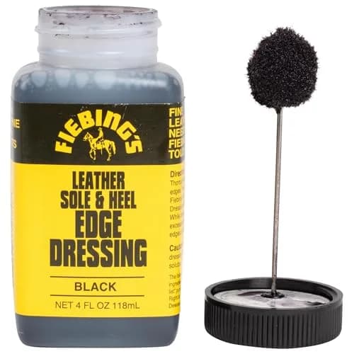 Fiebing's Leather Sole & Heel Black Edge Dressing (4 oz) | High Gloss Shoe Care for Leather Soles & Heels thumbnail 1