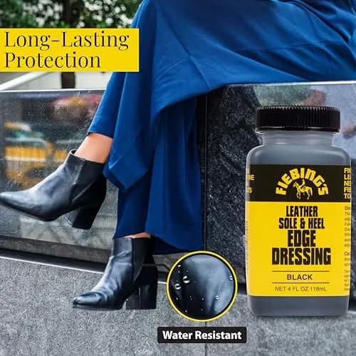 Fiebing's Leather Sole & Heel Black Edge Dressing (4 oz) | High Gloss Shoe Care for Leather Soles & Heels thumbnail 2