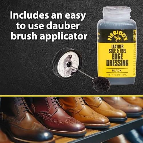 Fiebing's Leather Sole & Heel Black Edge Dressing (4 oz) | High Gloss Shoe Care for Leather Soles & Heels thumbnail 3