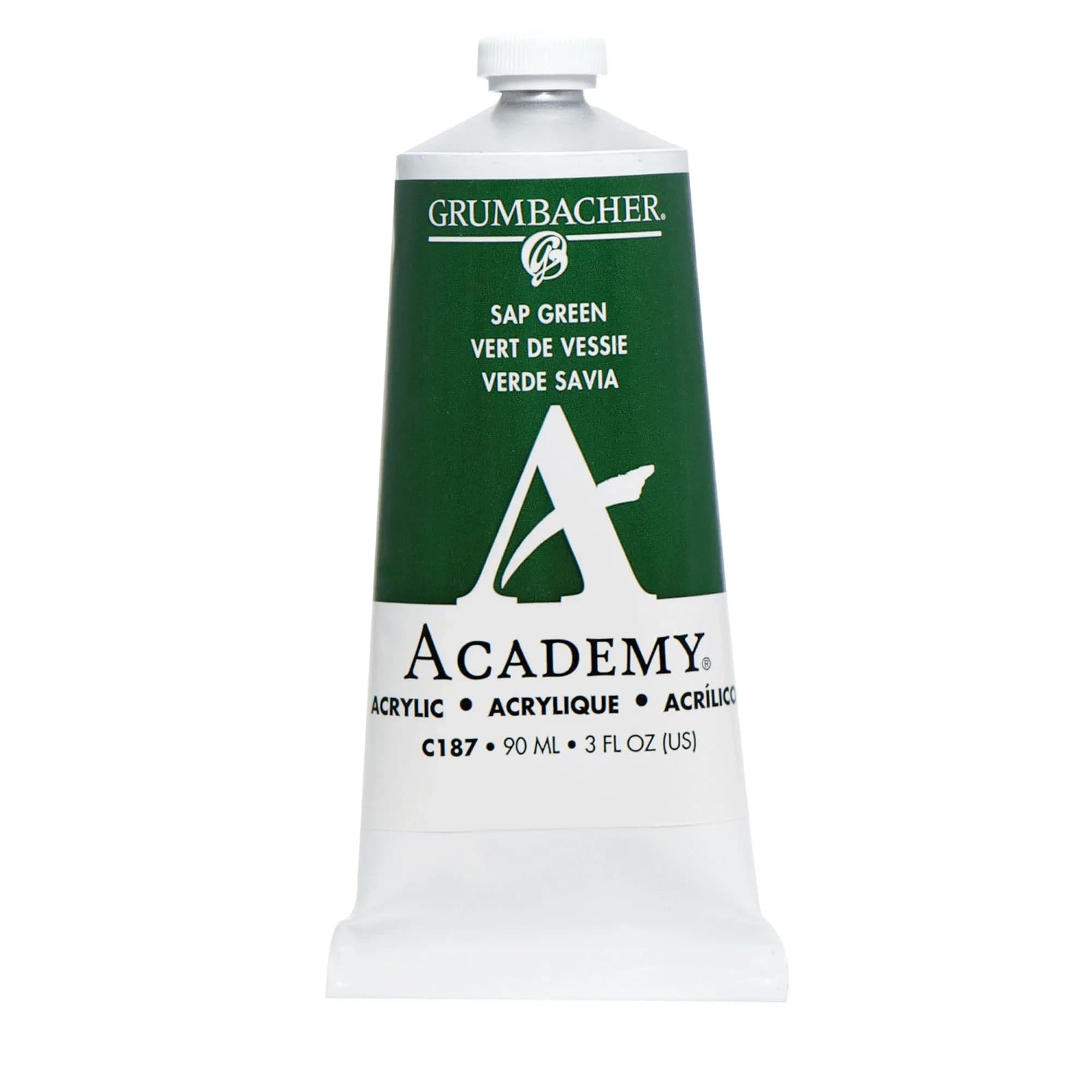 Grumbacher Academy Acrylic Paint, Gloss, 90ml (3.04 Fl Oz) | ASTM Lightfastness 1-Excellent — Sap Green