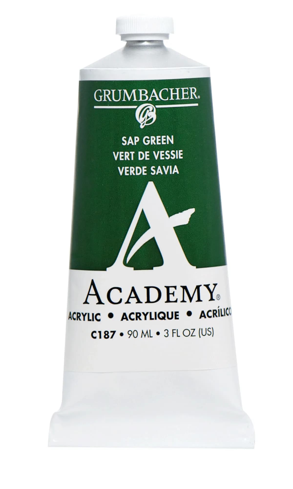 Grumbacher Academy Acrylic Paint, Sap Green 90ml (3.04 Fl Oz) | ASTM Lightfastness 1 — Sap Green