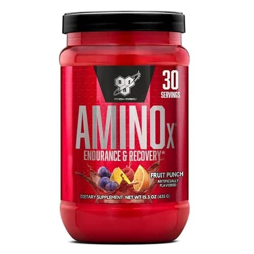 BSN Amino X BCAAs Recovery Powder Fruit Punch 435 g (15.3 oz) | Supports Muscle Recovery & Endurance thumbnail 1