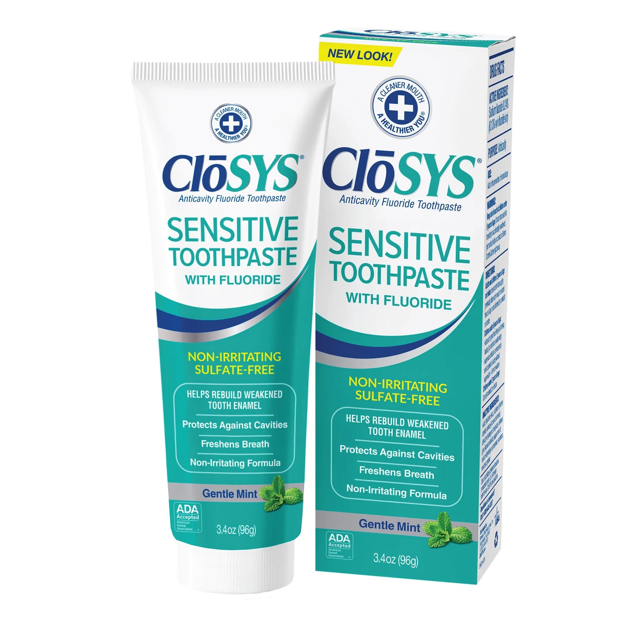 CloSYS SLS Free Toothpaste with Fluoride, 7 Ounce (198 g) Gentle Mint | Cavity Protection & Fresh Breath — Mint