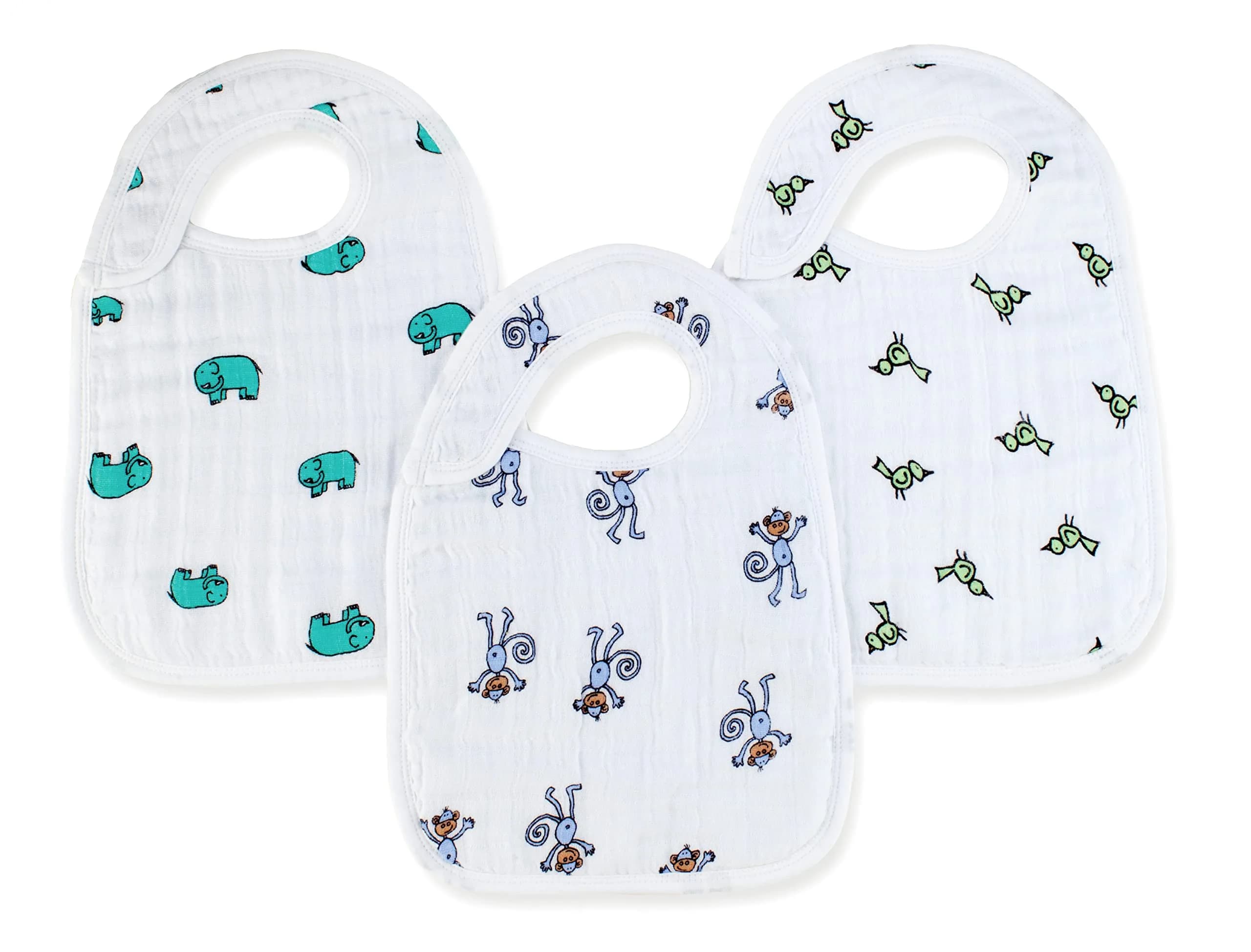 aden + anais Snap Bib 3 Pack 25cm x 32.5cm | Soft Cotton Muslin for Baby & Toddler - main product image