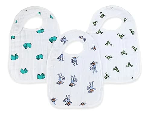 aden + anais Snap Bib 3 Pack 25cm x 32.5cm | Soft Cotton Muslin for Baby & Toddler thumbnail 1