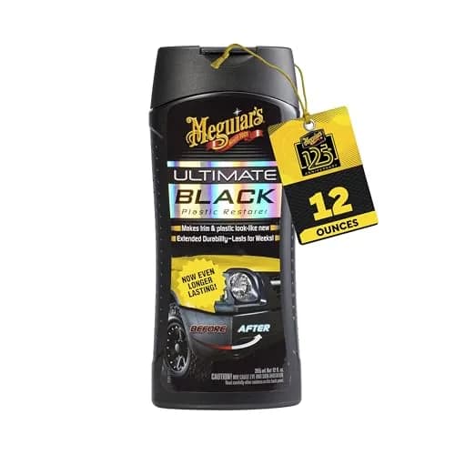 Meguiar's Ultimate Black Plastic Restorer 12 Oz | Deep Color & Shine, UV Protection for Car Exterior Plastic thumbnail 1