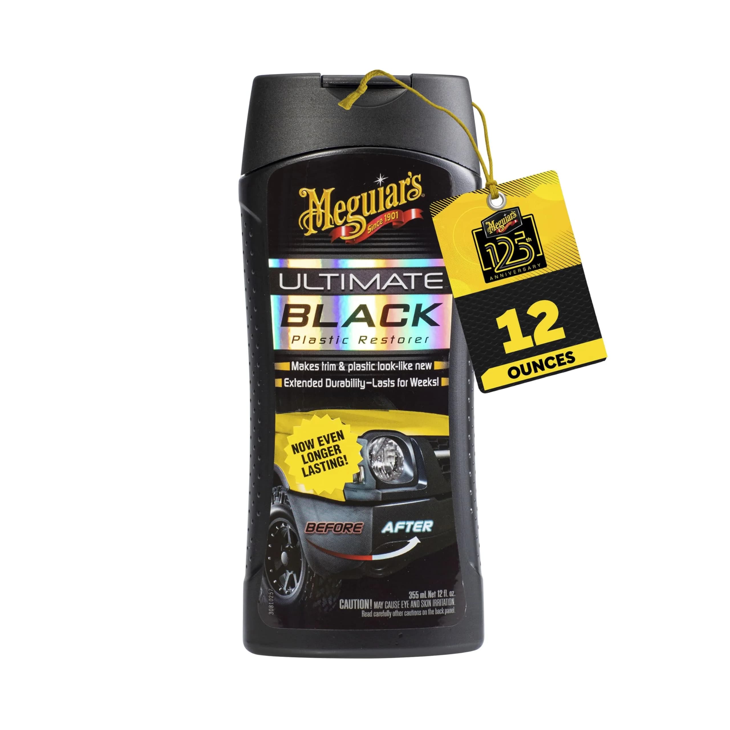 Meguiar's Ultimate Black Plastic Restorer 12 Oz | Deep Color & Shine, UV Protection for Car Exterior Plastic - main product image
