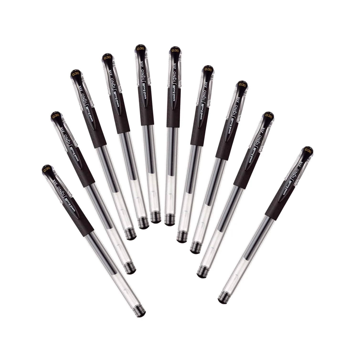 Uni-ball Signo UM-151 Gel Ink Pen Set 0.38mm (10 Black Pens) | Smooth Ink Flow — Black 10pcs