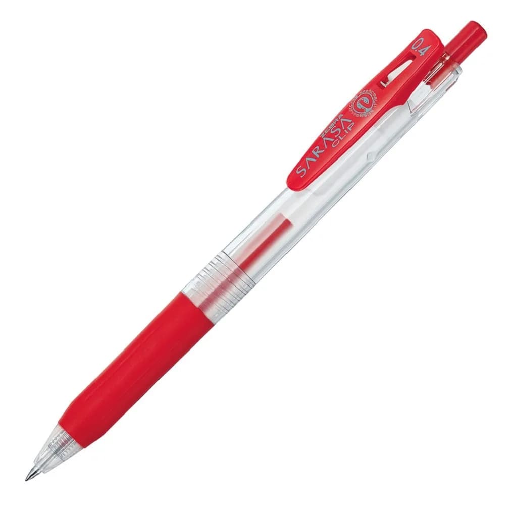 ゼブラ(ZEBRA) Sarasa Clip Gel Ballpoint Pen 0.4mm Red | Retractable, Water-Resistant, Fine Writing - main product image