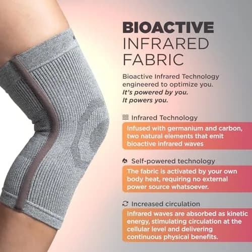 Incrediwear Knee Sleeve – Knee Braces for Knee Pain, Joint Pain Relief, Swelling, Inflammation Relief, and Circulation, Knee Support for Women and Men, Fits 18”-22” Above Kneecap (Grey, Large) thumbnail 2