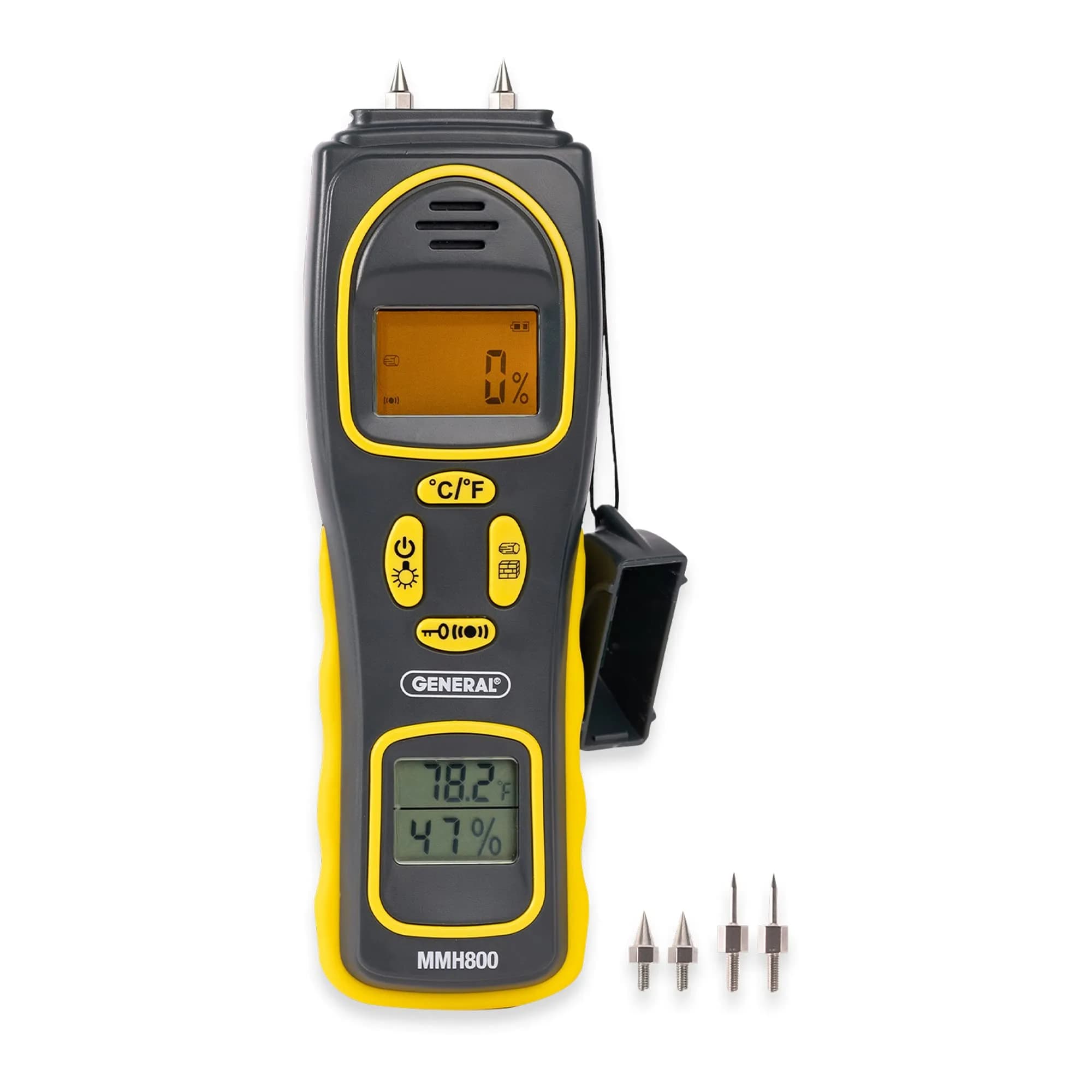 General Tools MMH800 Pin/Pinless Moisture Meter with Temp & Humidity | Accurate Mold Detection in Home - main product image