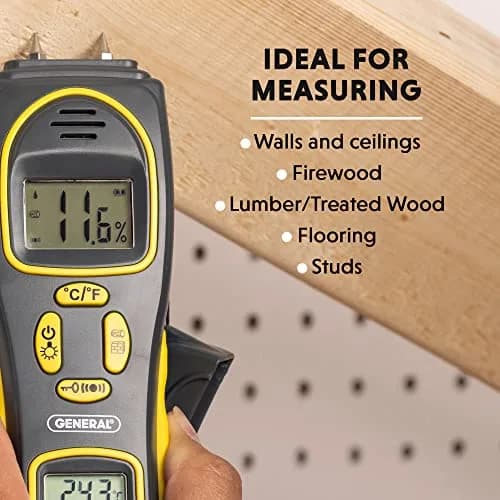 General Tools MMH800 Pin/Pinless Moisture Meter with Temp & Humidity | Accurate Mold Detection in Home thumbnail 3