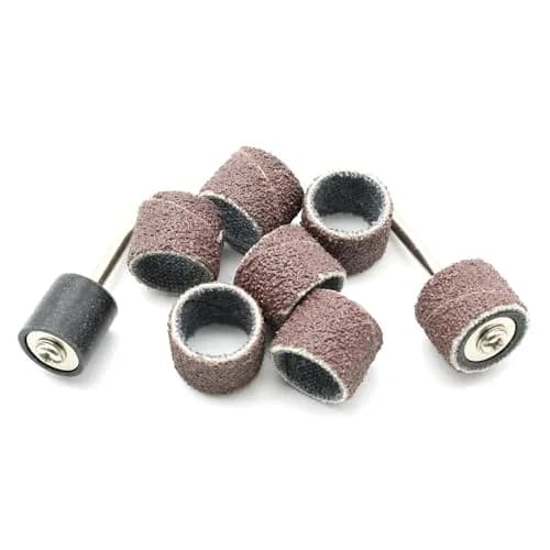 TEMO 100-Piece 1/2" (12.7mm) Grit 60 Coarse Sand Drum Set with 2x 1/8" (3.175mm) Mandrels | For Wood, Plastic, Metal Sanding thumbnail 3