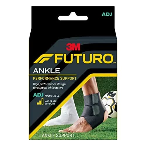 Futuro Performance Ankle Support Brace with Adjustable Straps & Breathable Fabric | Black thumbnail 1