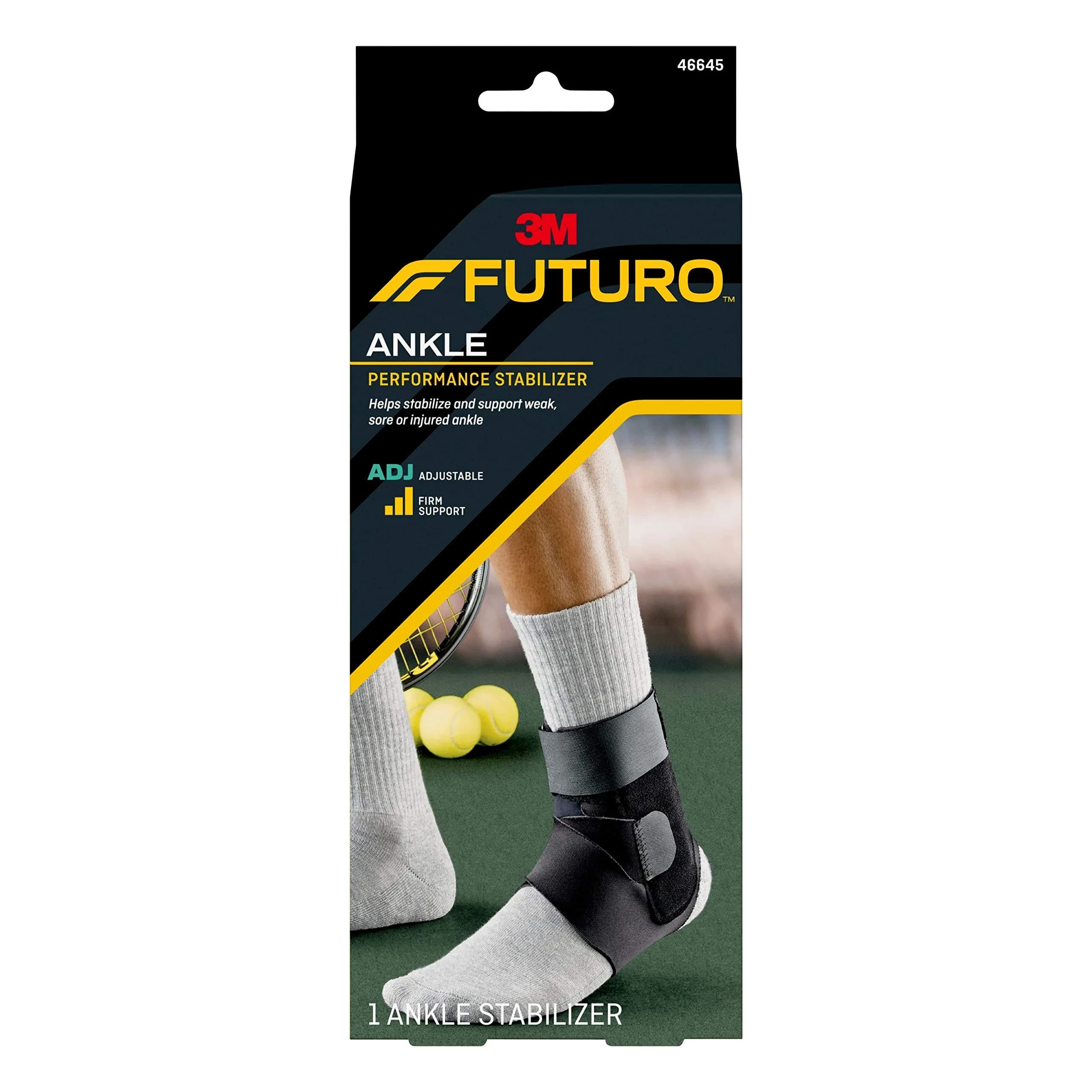 Futuro Sport Deluxe Black Ankle Stabilizer with Hook and Loop Strap, 0.11 kg (0.227 lb) | Professional Healthcare - main product image