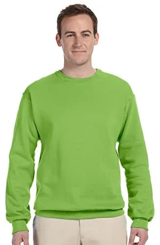 Jerzees Z NuBlend 50/50 Cotton/Poly Crew Sweatshirt | Khaki Brown, Small | Seamless, Pill-Resistant Fleece thumbnail 2