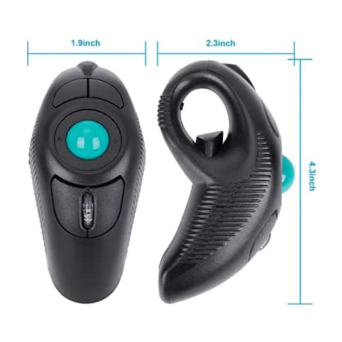 welspo Wireless USB Finger Trackball Mouse with Green Ball | Ambidextrous Laser Sensor thumbnail 5