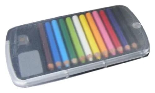 BC USA Japanese Mini Colored Pencils in Case with Eraser & Sharpener | 12 Colors, Compact Travel Size thumbnail 1