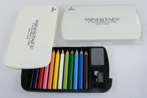 BC USA Japanese Mini Colored Pencils in Case with Eraser & Sharpener | 12 Colors, Compact Travel Size thumbnail 5
