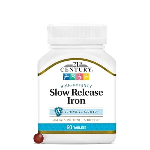 21st Century Slow Release Iron Tablets 45mg 60 Count | Gentle on Stomach, Gluten-Free thumbnail 1