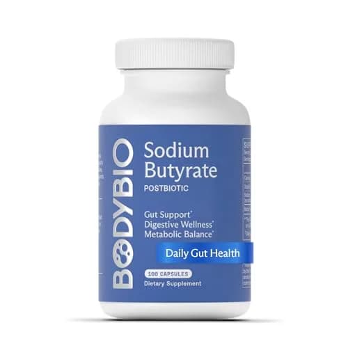 BodyBio Butyrate Sodium 100 Count | Postbiotic for Gut & Digestive Support thumbnail 1