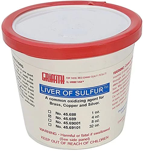 EUROTOOL Liver of Sulfur 4 oz (113.4 ml) Jar | Creates Durable Black Patina on Silver & Copper thumbnail 1