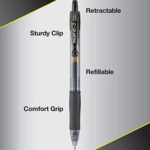 PILOT G2 Premium Rolling Ball Gel Pens, 1.0 mm Bold Point, Black Ink, 5-Pack | Smooth Writing Instrument thumbnail 2