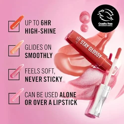 Rimmel Stay Glossy Lip Gloss 820 Seduce Me 5ml (0.18 Fl Oz) | High-Glossy Lip Color with 6-Hour Shine thumbnail 5