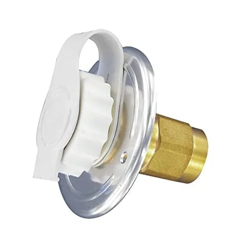 Valterra Flush-Mount Water Inlet - FPT, 2-3/4" Flange, Aluminum Finish (Carded) | Aluminum RV Water Inlet thumbnail 1