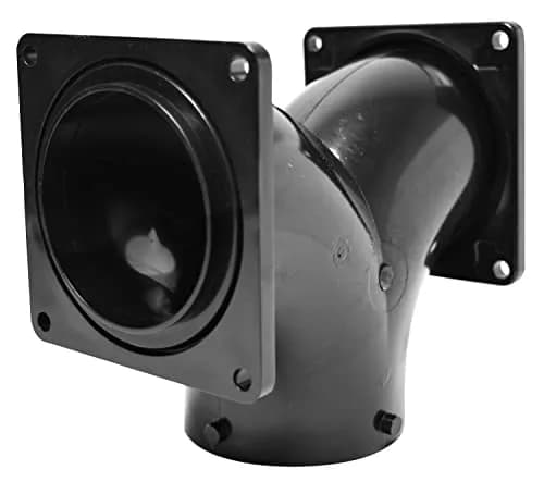 Valterra T1039 Two-Way Ell with 3" Bayonet x 3" Rotating Flange x 3" Rotating Flange, Black | Fits 1-3/8" to 1-5/8" thick doors thumbnail 2