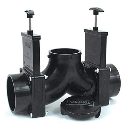 Valterra T84 3" Hub x 3" Hub x 3" Bay with Cap Double Ell Rotating Valve Assembly,Black | Heavy-Duty Replacement Part thumbnail 1