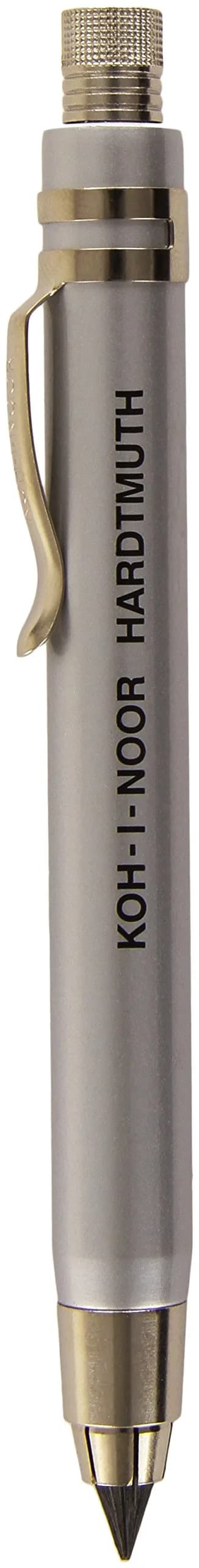 KOH-I-NOOR 5359 Mechanical Clutch Lead Holder Pencil 5.6mm (0.22 inch) | Precision Drafting Tool — Silver
