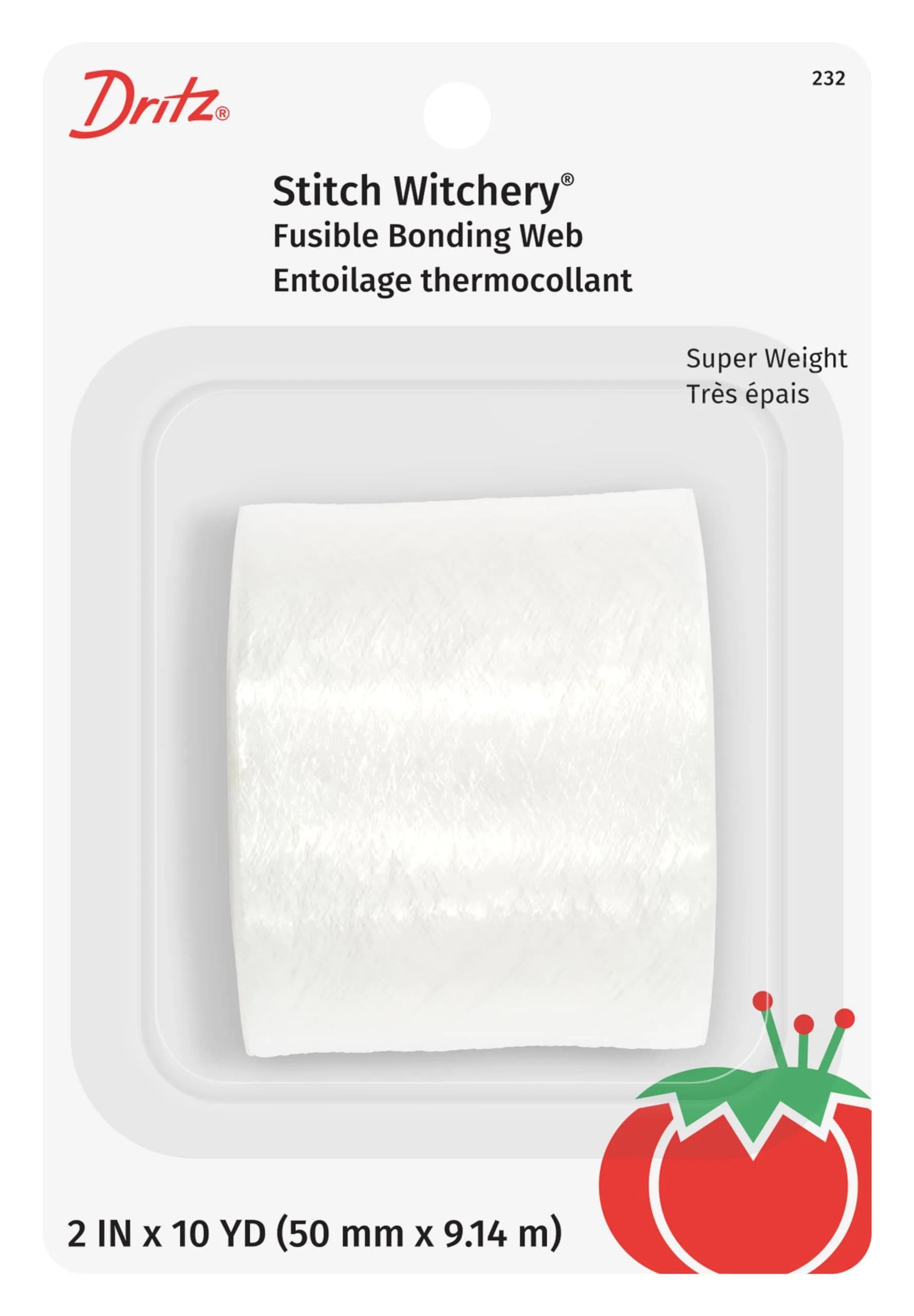 Dritz Stitch Witchery Fusible Bonding Web 2 Inch x 10 Yards White | Bonds Fabric with Steam Iron - main product image