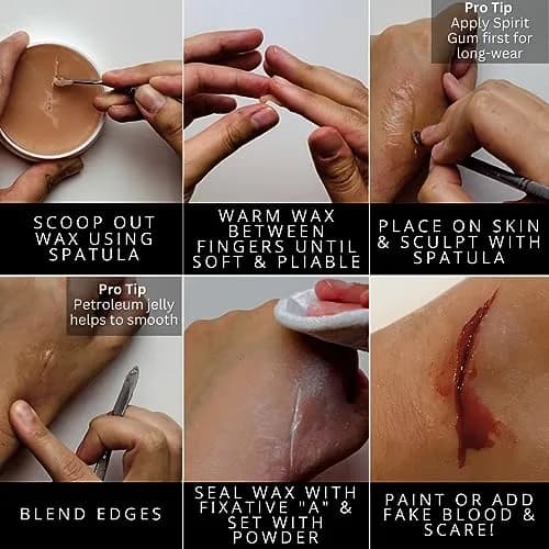 Mehron Makeup SynWax Special FX Modeling Wax 1.5 oz | Create Realistic Wounds & Scars thumbnail 5