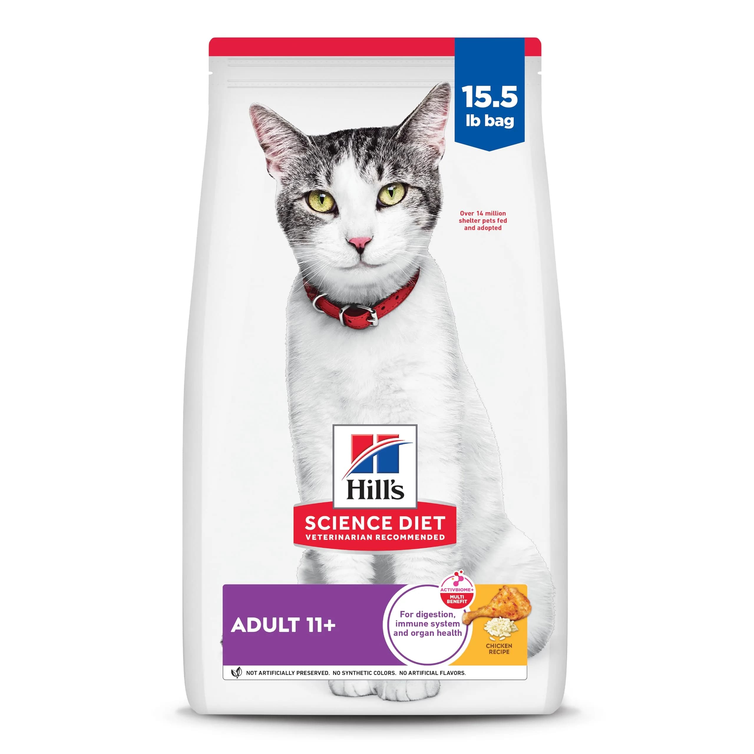 Hill's Science Diet Senior 11+ Dry Cat Food Chicken Flavor 7.07 kg (15.5 lb) | Supports Senior Cat Health and Vitality - main product image