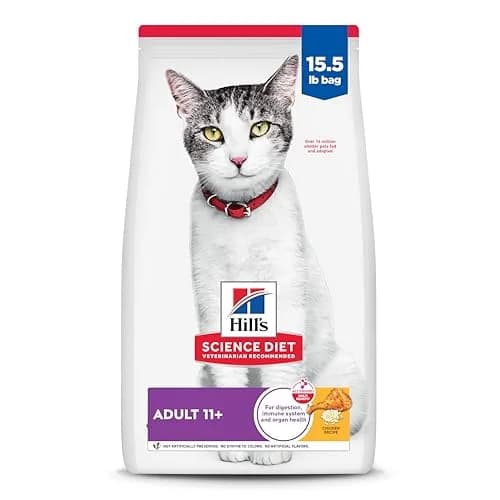 Hill's Science Diet Senior 11+ Dry Cat Food Chicken Flavor 7.07 kg (15.5 lb) | Supports Senior Cat Health and Vitality thumbnail 1