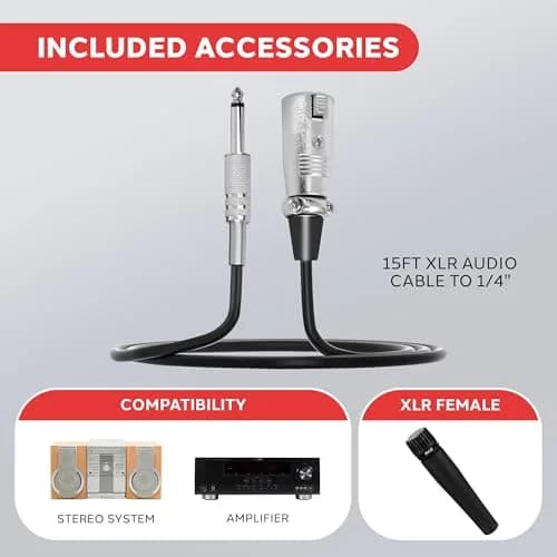 PylePro Dynamic Handheld Microphone | Unidirectional Vocal Mic with Built-in Pop Filter (6.14" x 1.24") thumbnail 6