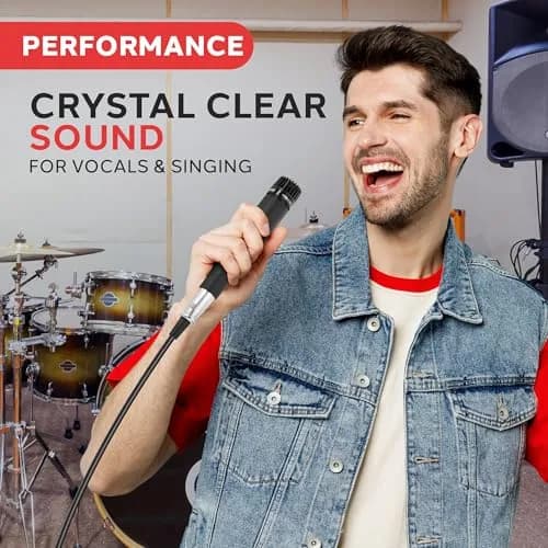 PylePro Dynamic Handheld Microphone | Unidirectional Vocal Mic with Built-in Pop Filter (6.14" x 1.24") thumbnail 3