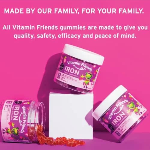 Vitamin Friends Vegan Multivitamin & Iron for Kids Gummies 60 Count (120 Day Supply) | Supports Body Function & Anemia thumbnail 5