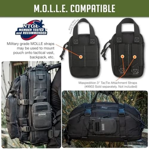 Maxpedition Mini Pocket Organizer Black | Tactical Utility Pouch with MOLLE Attachment thumbnail 6