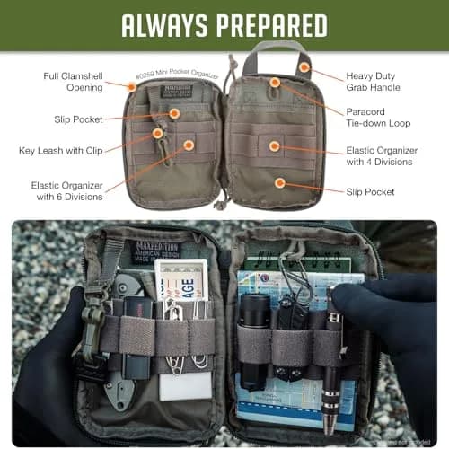 Maxpedition Mini Pocket Organizer Foliage Green 15.24cm (6in) | EDC Pouch for Tools & Essentials thumbnail 4